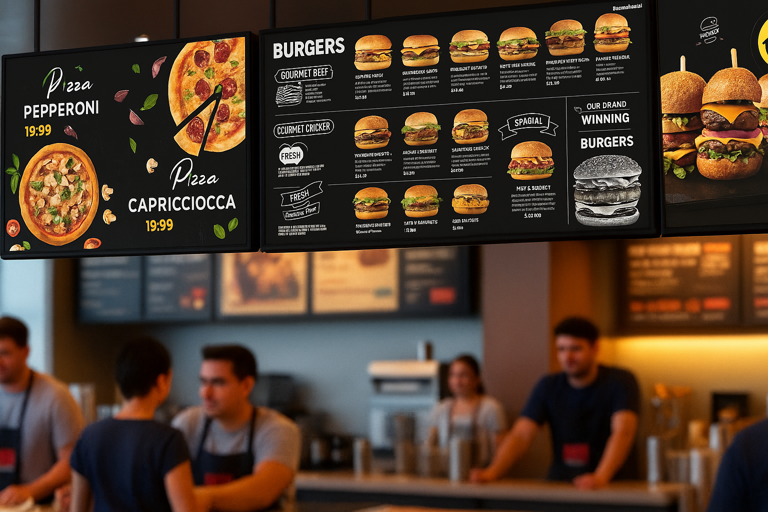 Digital Signage in Restaurant - Dynamic Menu Boards